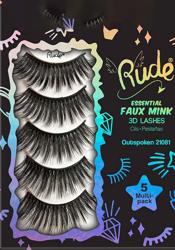 Outspoken Brand Faux Mink 3D Eyelashes - 5 Piece Multi - Pack for a Flirty Look