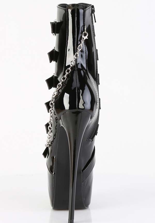 JUBILANT-1015 Black Patent Ankle Boots - Preorder Now