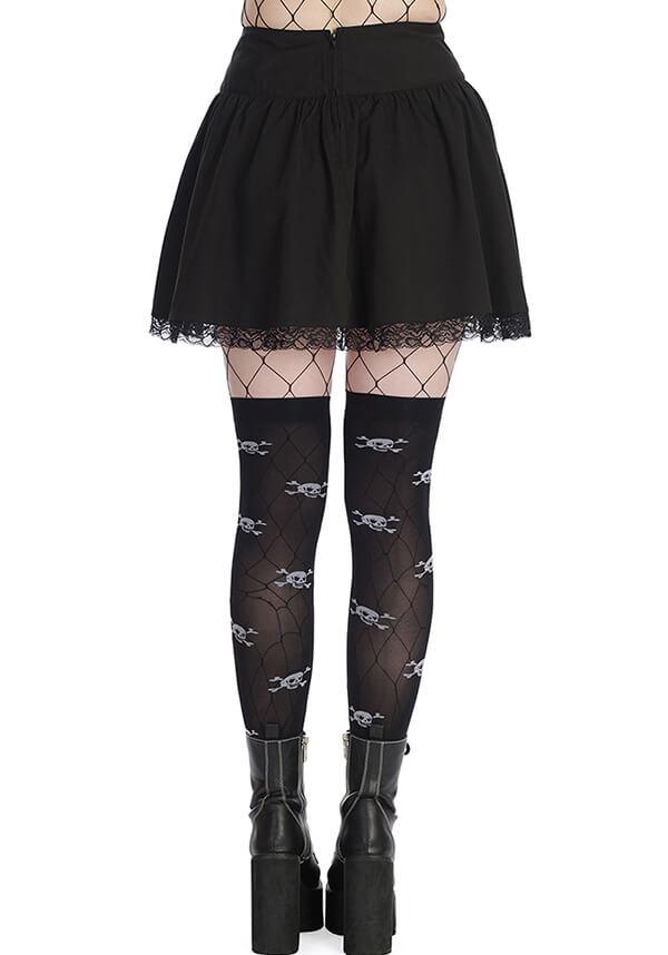 Stylish Black Sakura Corset Lace-Up Skirt for Goth Cuties