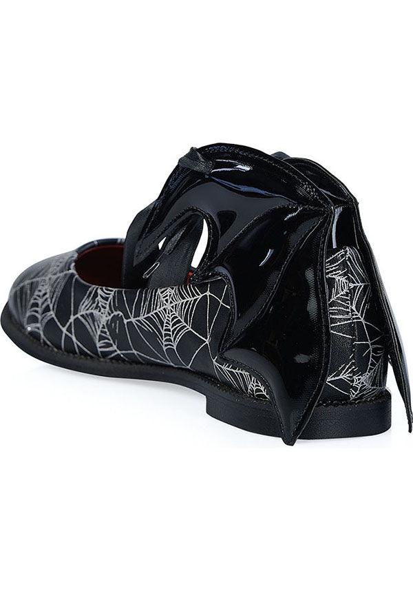 Banned Alternative's Black/White Dead of Night Bat Ballerina Flats