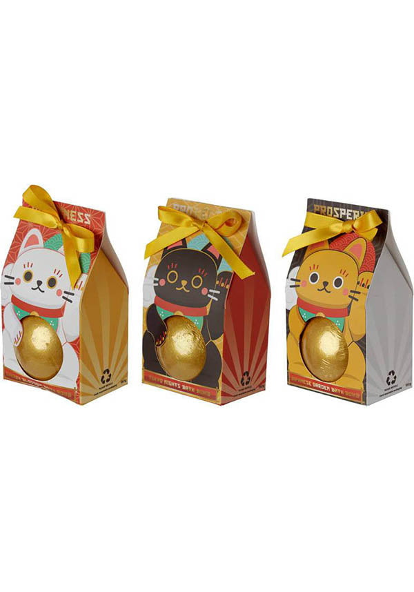 Maneki Neko Good Luck Gold Bath Bomb - Ideal for a Blissful Bath Experience