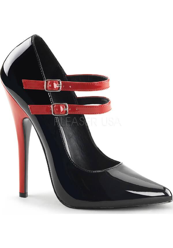 PREORDER! DOMINA-442 Black and Red Patent Stiletto Heels