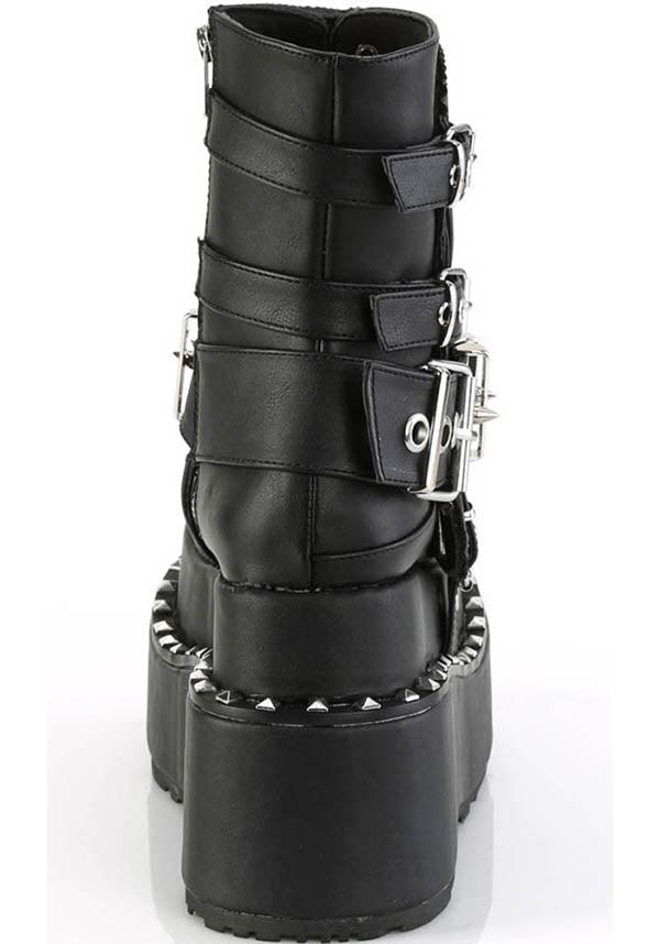BEAR-150 Black Vegan Platform Lace-Up Ankle Boots - Pre-Order