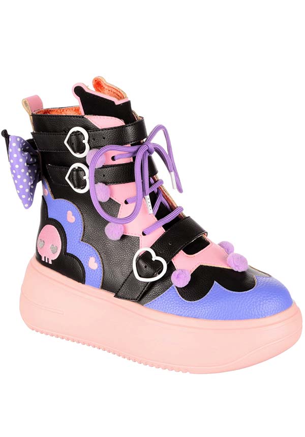 Stay Spooky Kuromi Inspired Platform Ankle Sneakers for an Edgy Look