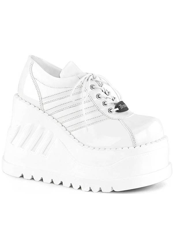 PREORDER - White STOMP-08 Wedge Platform Lace-Up Oxford Shoes
