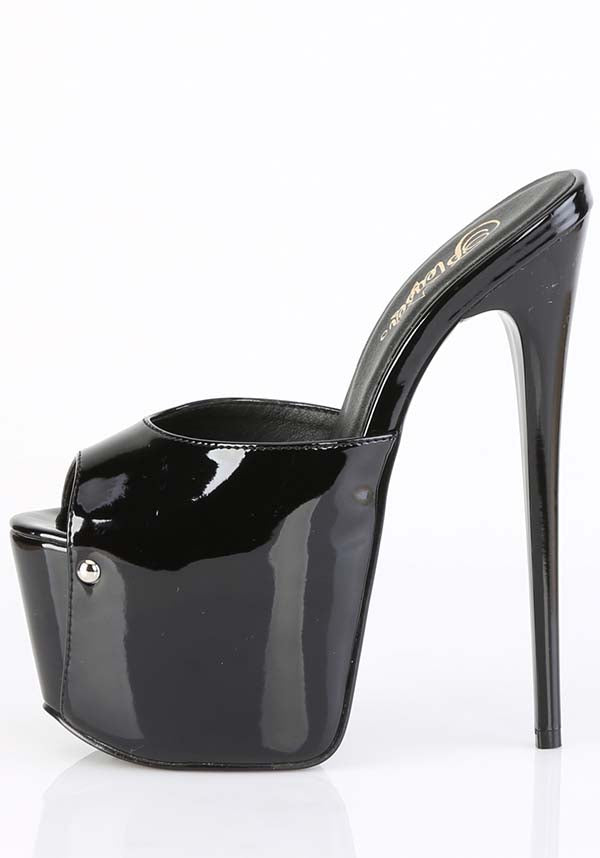 PRE-ORDER! JUBILANT-01 Black Patent Platform Heels