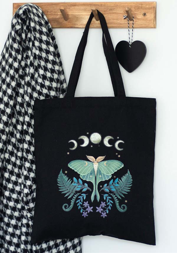 Sustainable Luna Moth Cotton Canvas Tote Bag for Everyday Use and Shopping