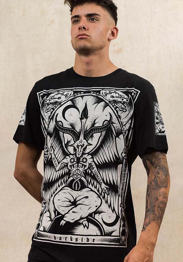 Occult-Inspired Baphomet Unisex Cotton T-Shirt for Alternative Fashion