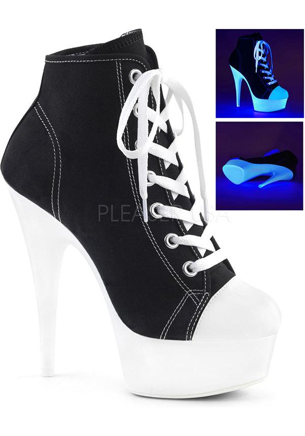 DELIGHT-600SK-02 Platform Boots in Black/Neon White - Preorder