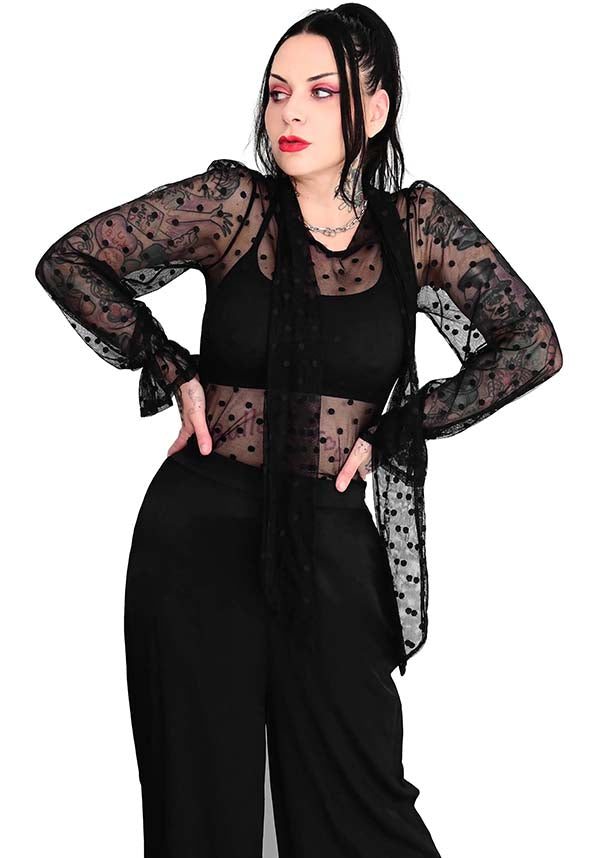 Foxblood's Jules Polka Dot Mesh Holiday Women's Top