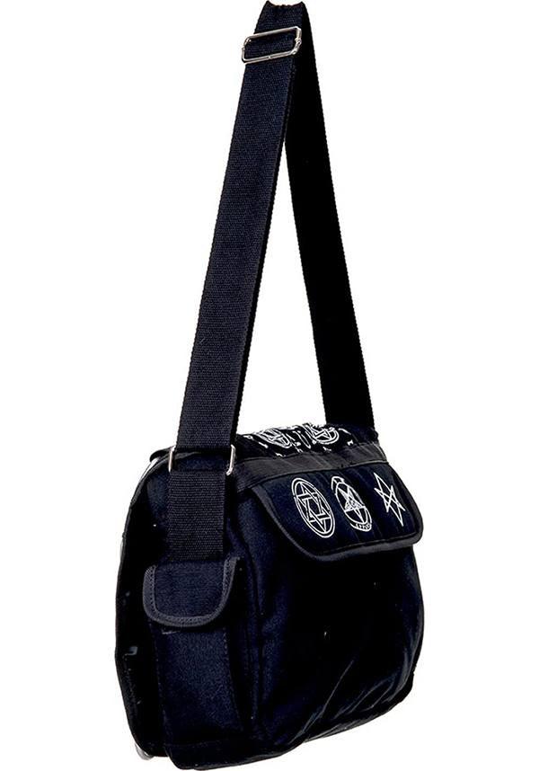 Stylish Pentagram Black Cotton Messenger Bag for Modern Fashion