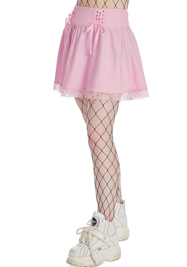 Pastel Pink Sakura-themed Flowy Skirt for Pastel Goth Enthusiasts