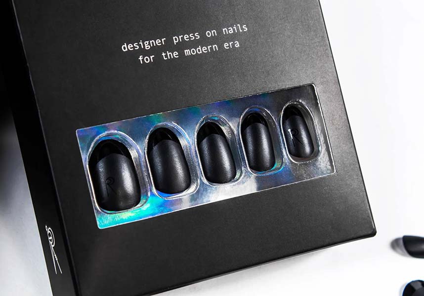 Glamorous Midnight French Press - On Nails for Trendy Women
