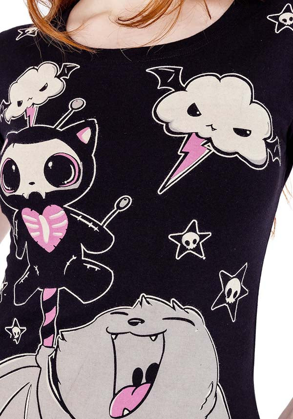 Cupcake Cult's Adorable and Edgy Bat Candy Cotton T-Shirt