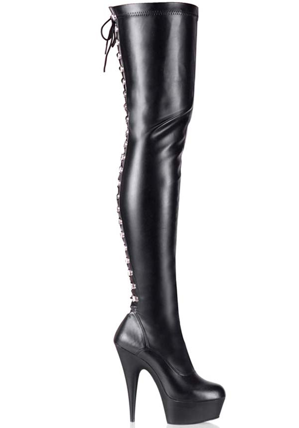 PREORDER - DELIGHT-3063 Platform Boots in Matte Black