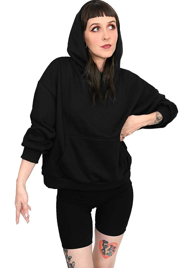 Foxblood's Cozy Oversized Crop Hoodie - The Ultimate Comfort Piece