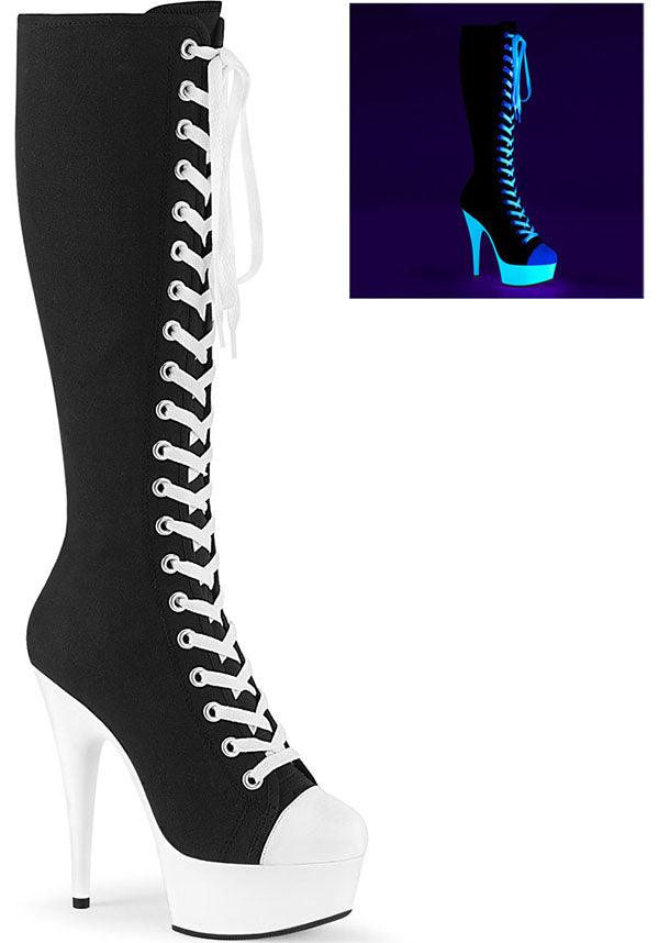 DELIGHT-2000SK-02 Platform Boots [Black/Neon White] - Preorder