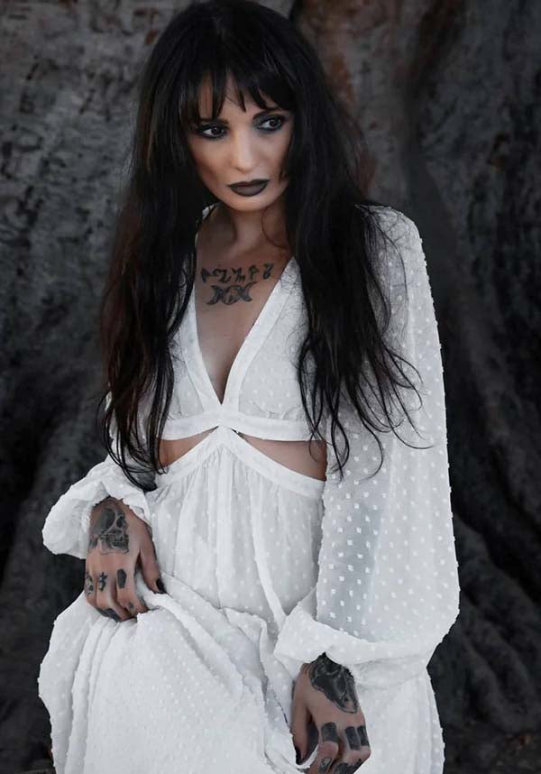 Ethereal Moonrise White Evening Dress by Lively Ghosts