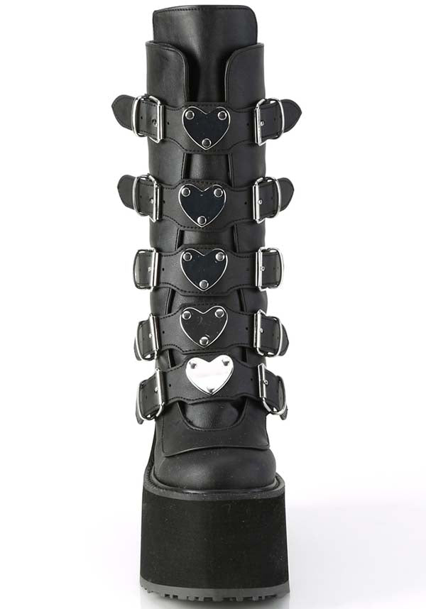 PREORDER: Black Demonia SWING - 230 Platform Mid - Calf Boots