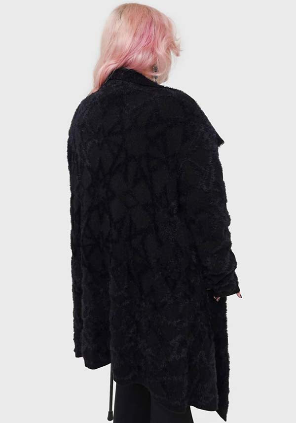 Soft and Fluffy Moon Thread Jacquard Knit Cardigan