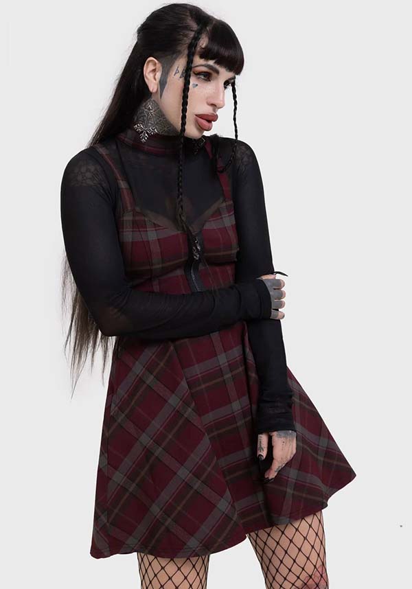 Sable Riot Soft Stretch Check Print Mini Dress