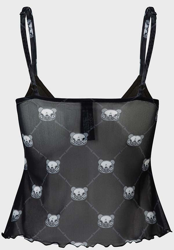 Mono Bear Women's Stretchable Cami Top with Custom Gloomy Bear Print