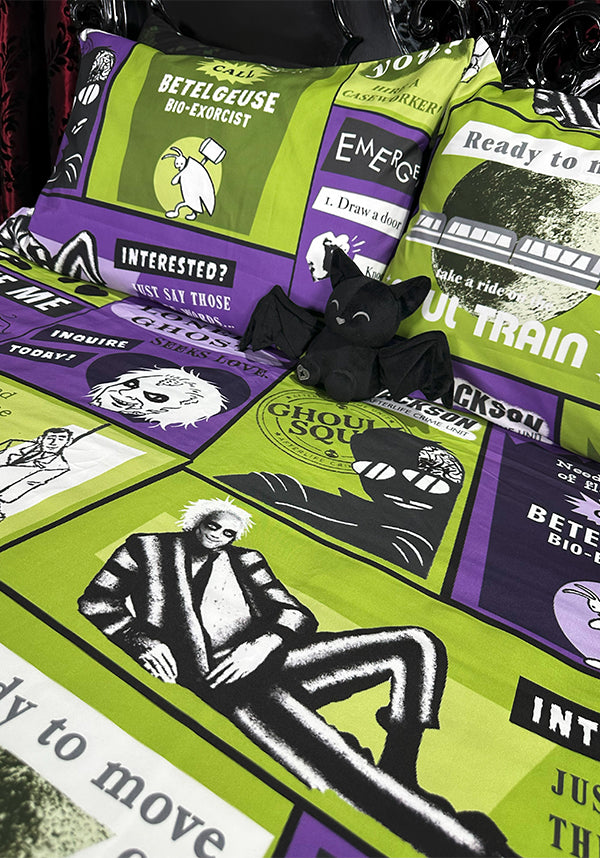 Officially Licensed Beetlejuice Double - Sided Bio Exorcist Quilt Set
