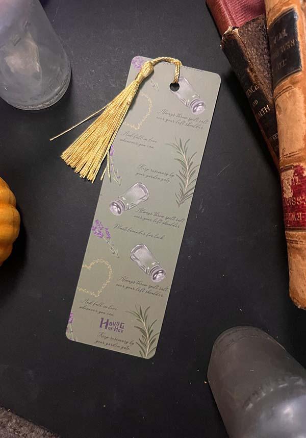 Handmade Witchy Double - Sided Bookmark with Champagne Tassel