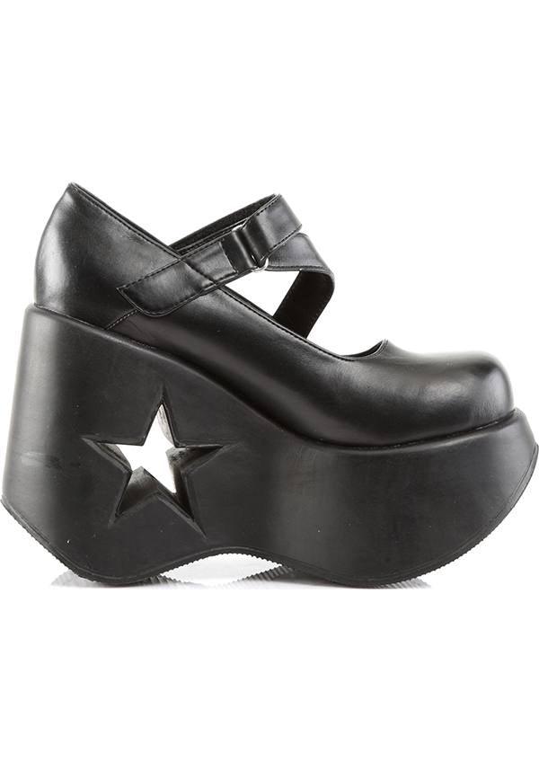 PREORDER - DYNAMITE-03 Black Star Cut-Out Goth Punk Lolita Mary Janes