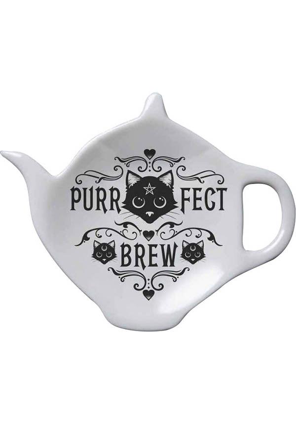 Purrfect Brew Teabag Dish - Ideal Teapot Shaped Tea Bag Rest for Witchy Kitchens