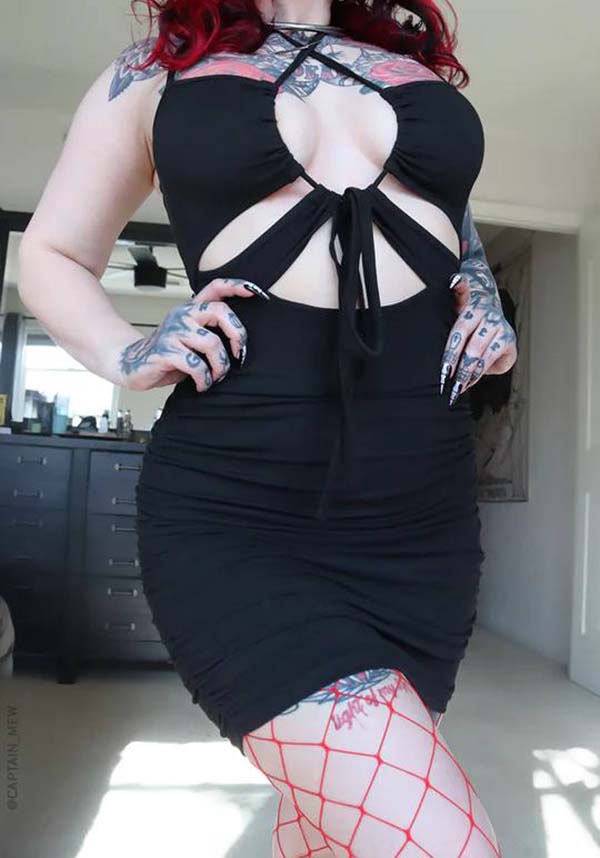 Mina Gothic Style Bodycon Dress for Night Out