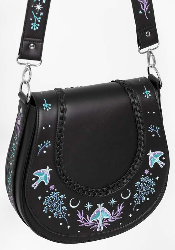Restyle Enchanted Moonglow Embroidered Saddle Bag for Mystical Lovers