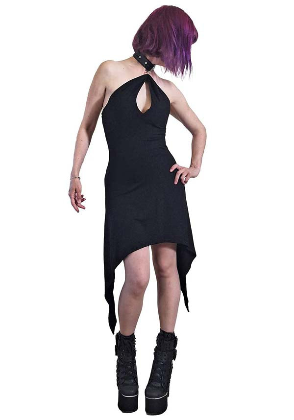 Persephone Faux Leather Collar MIDI Dress for Fashion - Forward Individuals