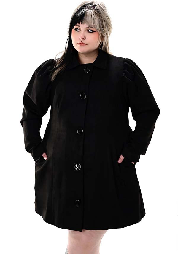 Foxblood's Reimagined Bella Baxter Inspired Soft Faux Suede Coat