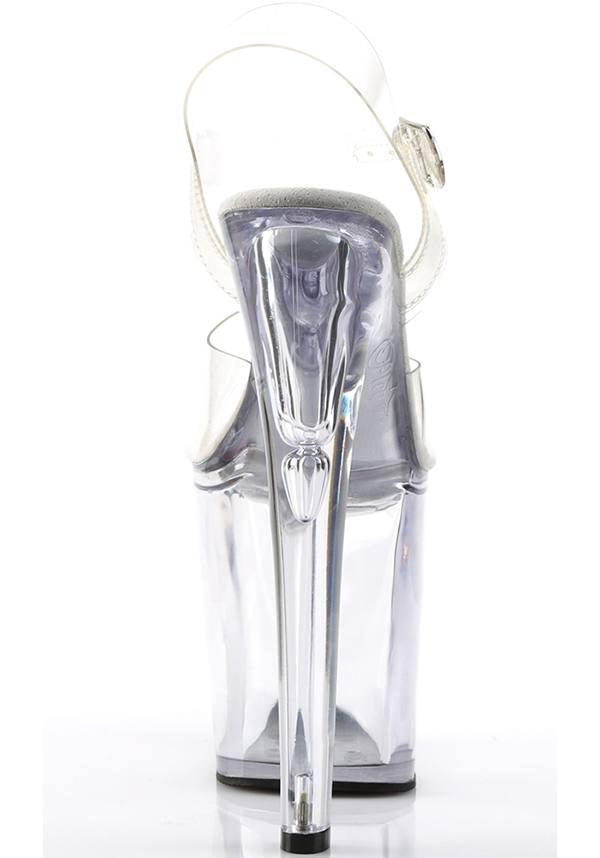 PREORDER - XTREME-808 Clear Platform Heel Ankle Strap Sandals