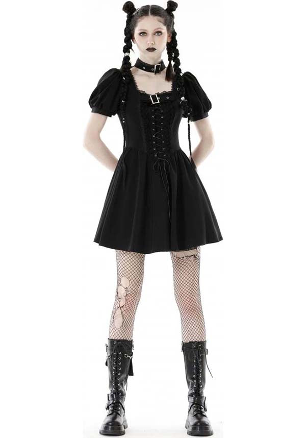 Dark in Love Baby Bat Lace-up Ethereal Women's Dress