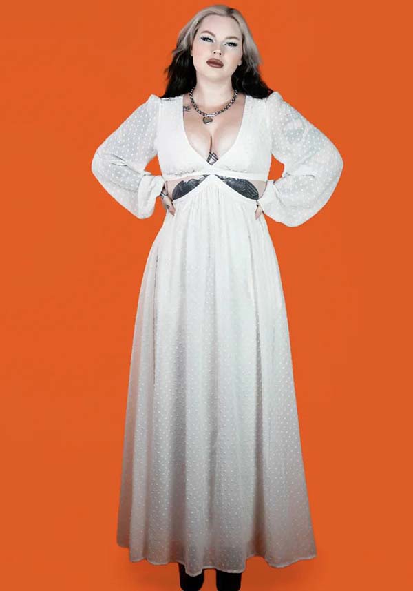 Ethereal Moonrise White Evening Dress by Lively Ghosts