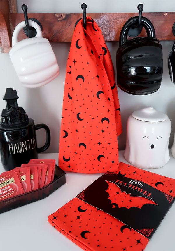 Bewitching Blood Moon Design 100% Cotton Tea Towel