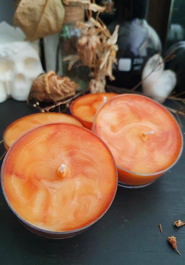 4-Pack MAXI TEALIGHT CANDLES with Pumpkin and Pecan Pie Fragrance