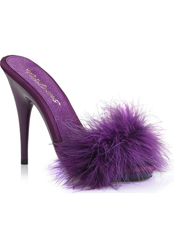 PREORDER! Purple Fluffy Marabou Open-Toe Heels - POISE-501F