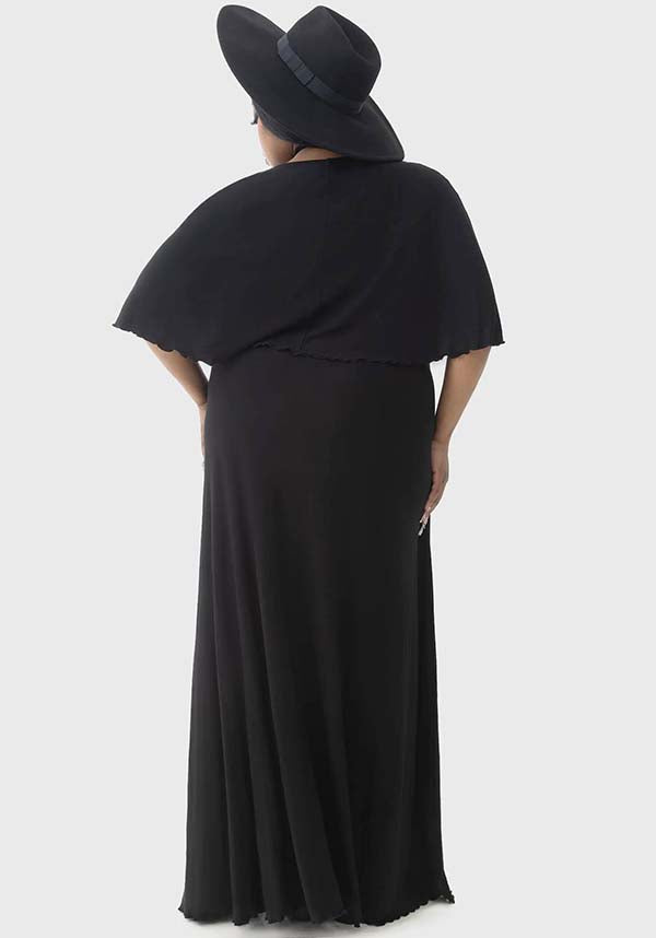 Krypt Lovers Women's Maxi Dress with Cape Detail