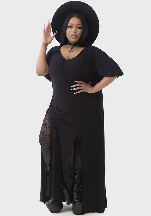 Krypt Lovers Women's Maxi Dress with Cape Detail