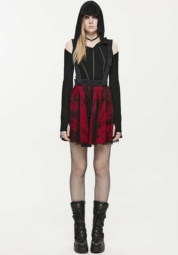 Edgy Rock Sweetheart Adjustable Straps Short Skirt