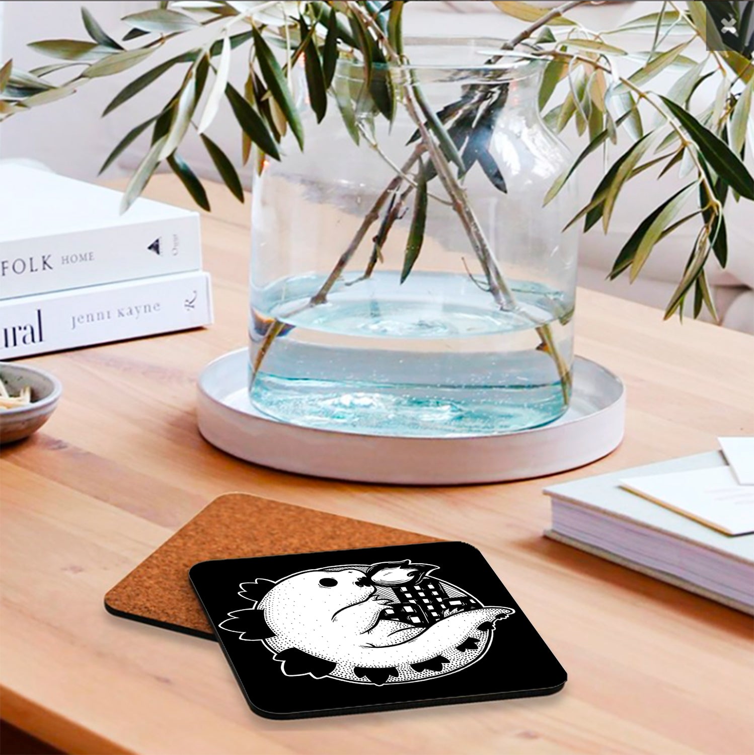 Pastel Baby Kaiju-Themed Cork Coasters Set of 6
