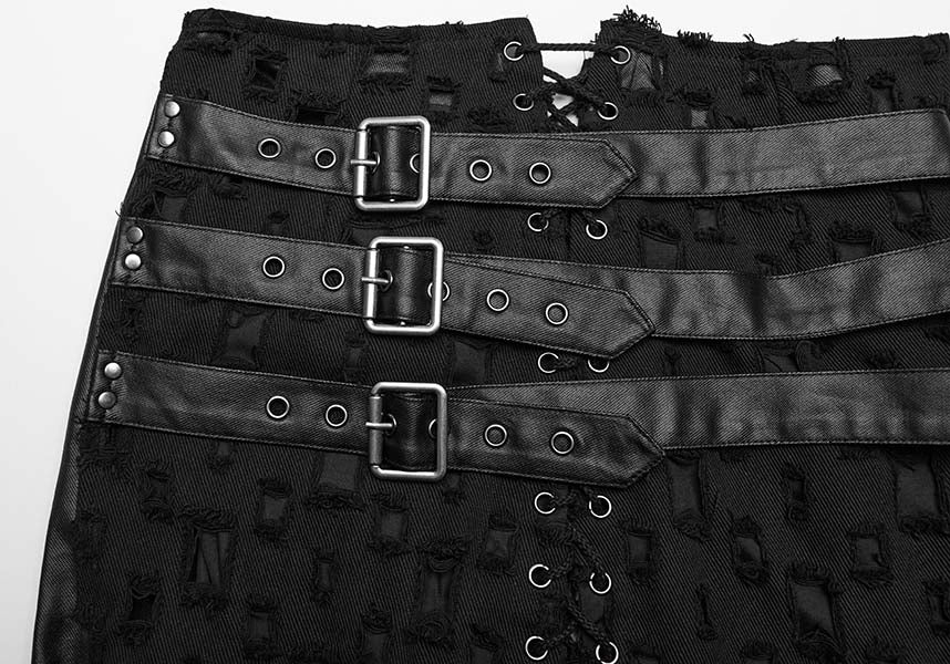 Punk Rave Mazikeen Buckle Design Women's Maxi Skirt