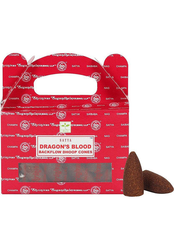 Satya's Exquisite Dragon's Blood Backflow Incense Cones for Stunning Smoke Displays