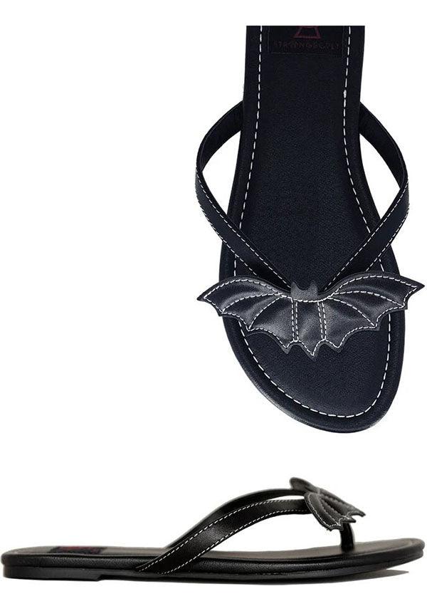 Spooky Cute Black Betty Bat Sandals for Summer Days