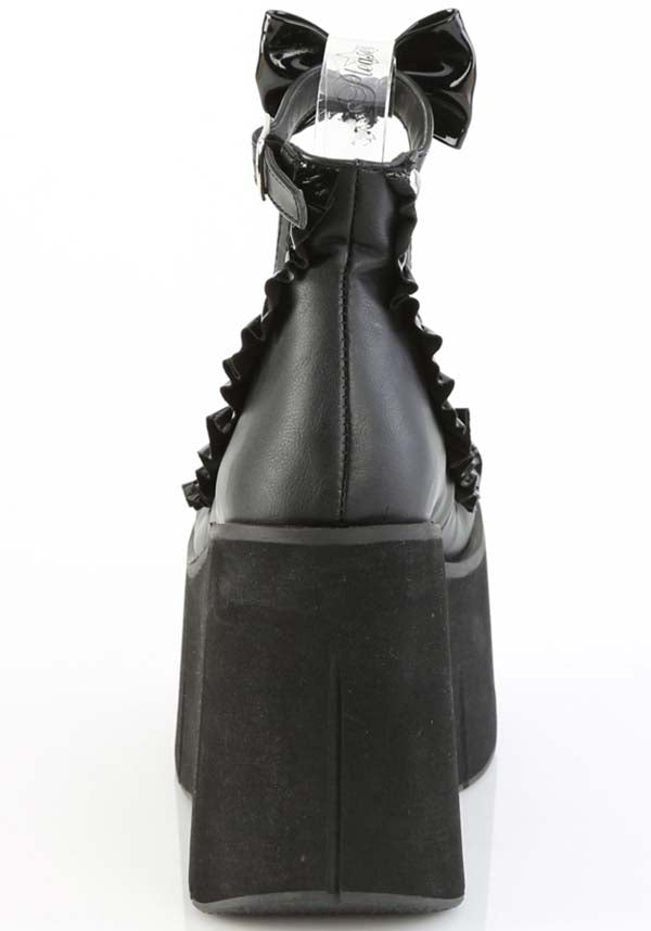 PREORDER: Black KERA-18 Platform Wrap-Around Ankle Strap Shoes