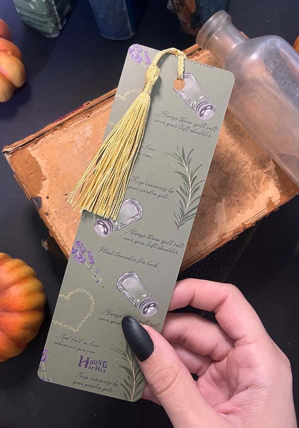 Handmade Witchy Double - Sided Bookmark with Champagne Tassel