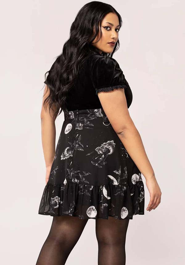 Hell Bunny's Enchanting Night Sky Printed Chiffon Mini Skirt